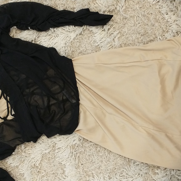 Lucy in the Sky Black Long Sleeve Strappy Back Bodycon Dress Size S - Picture 8 of 8